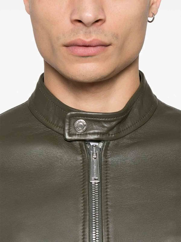 The Best Shops DSQUARED2: leather jacket - Leather Biker Jacket