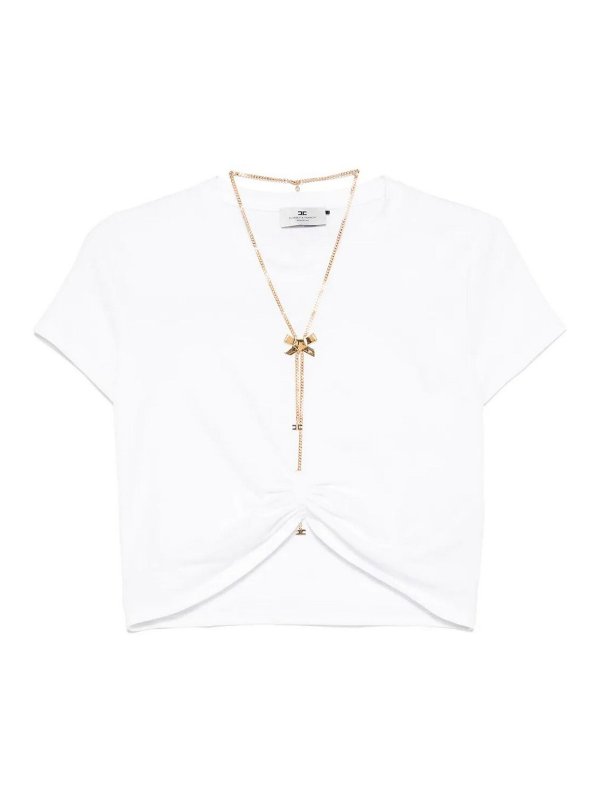 ELISABETTA FRANCHI: T-shirts - T-Shirt - Weiß