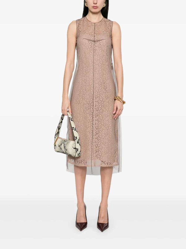 FENDI: knee length dresses online - Blooming LaceDress