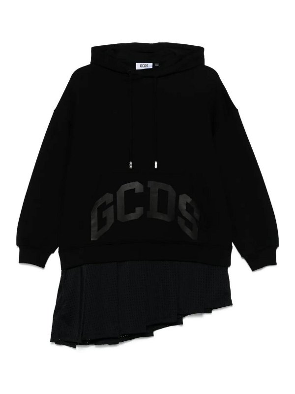 GCDS: short dresses - Lounge LogoHoodie Mini Dress