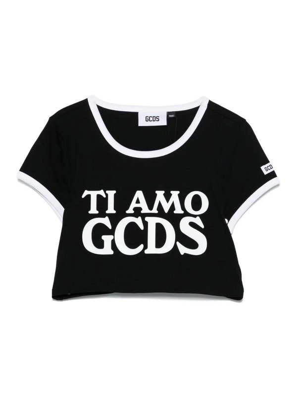 GCDS: t-shirts - Ti Amo Crop T