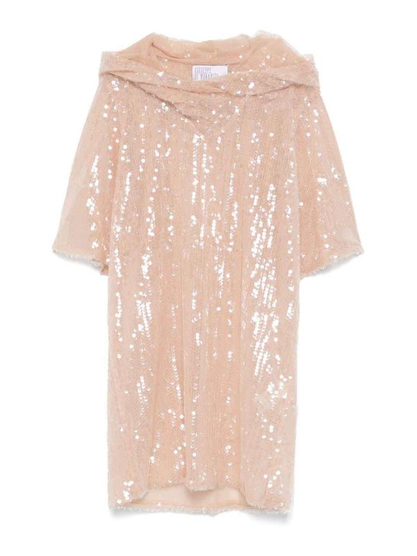 GIUSEPPE DI MORABITO: ニーレングスドレス - 膝丈ドレス - ベージュ