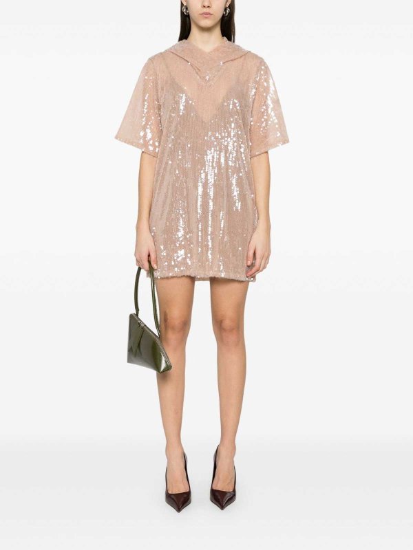 GIUSEPPE DI MORABITO: ニーレングスドレス online - 膝丈ドレス - ベージュ