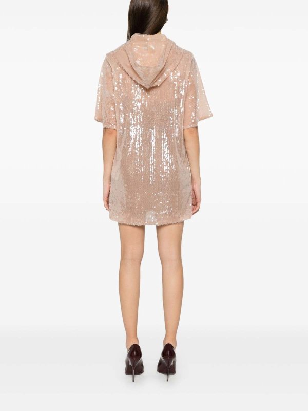 膝丈ドレス - ベージュ shop online: GIUSEPPE DI MORABITO