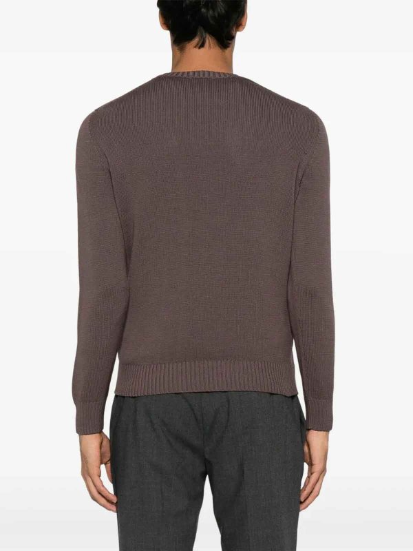 The Best Shops MALO: Strickpullover mit Rundhalsausschnitt - Rundhalspullover - Braun