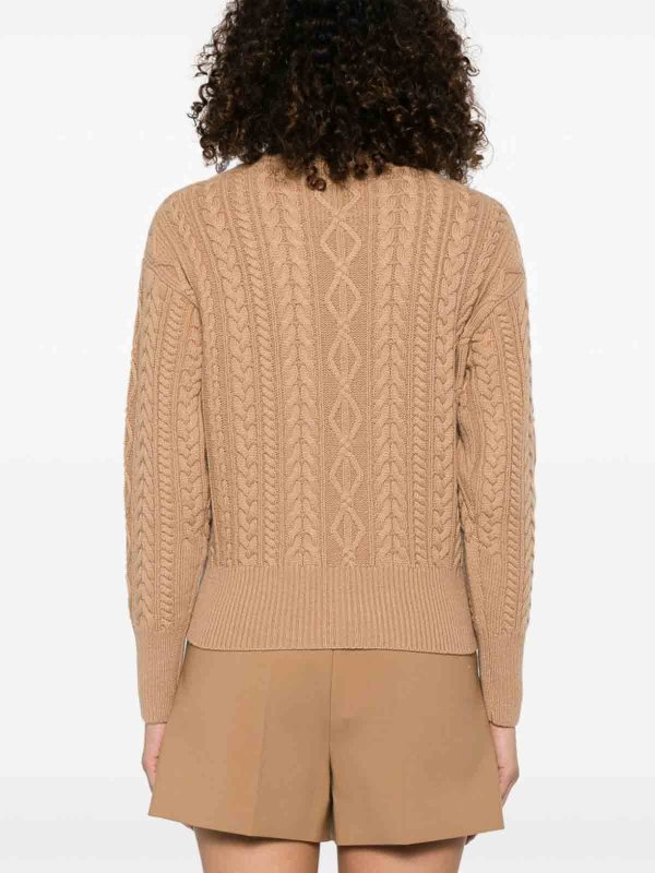 The Best Shops Max Mara: Strickpullover mit Rundhalsausschnitt - Rundhalspullover - Camel