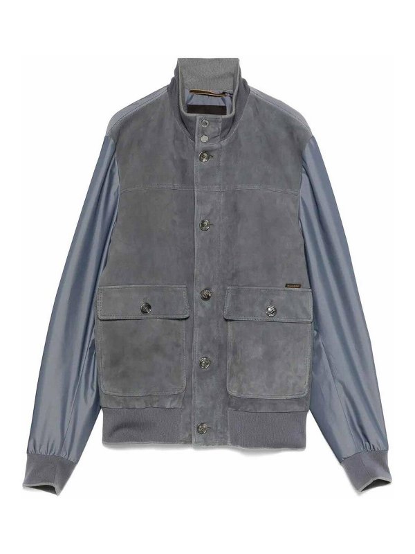 MOORER: Lederjacken - Lederjacke - Blau