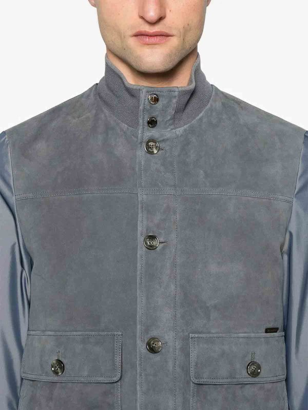 The Best Shops MOORER: Lederjacken - Lederjacke - Blau