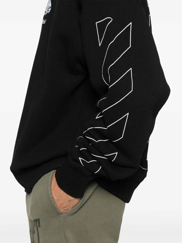 Off-White Fresco Arrow SkateCrew - Black | OMBA054S25FLE0011001
