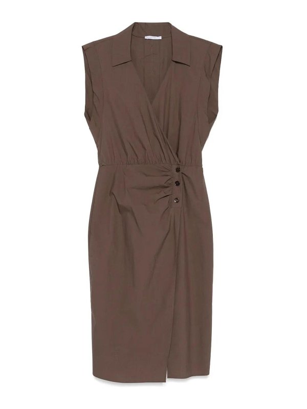 PATRIZIA PEPE: Knielange Kleider - Knielanges Kleid - Braun