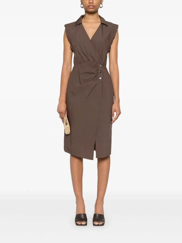 PATRIZIA PEPE: Knielange Kleider online - Knielanges Kleid - Braun