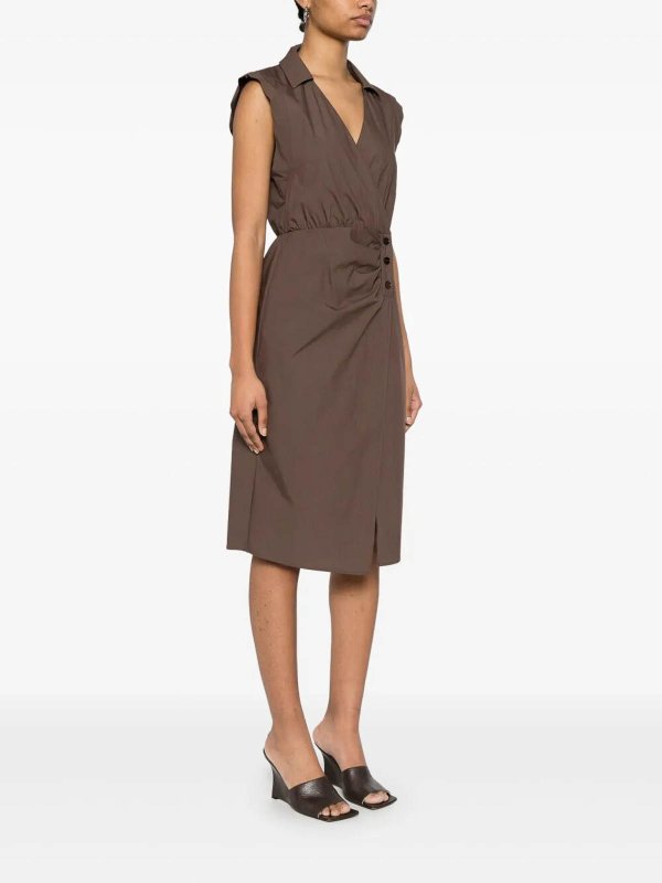 The Best Shops PATRIZIA PEPE: Knielange Kleider - Knielanges Kleid - Braun