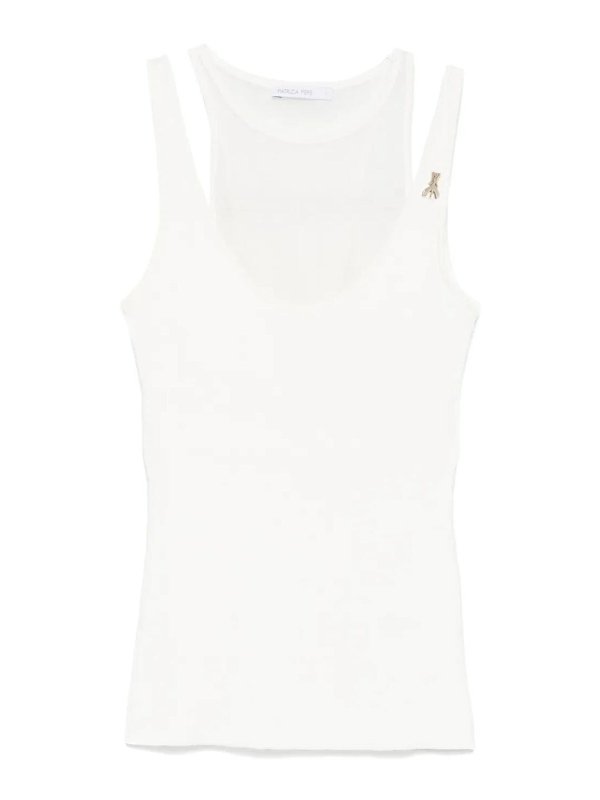 PATRIZIA PEPE: Tops y camisetas sin mangas - Top - Blanco