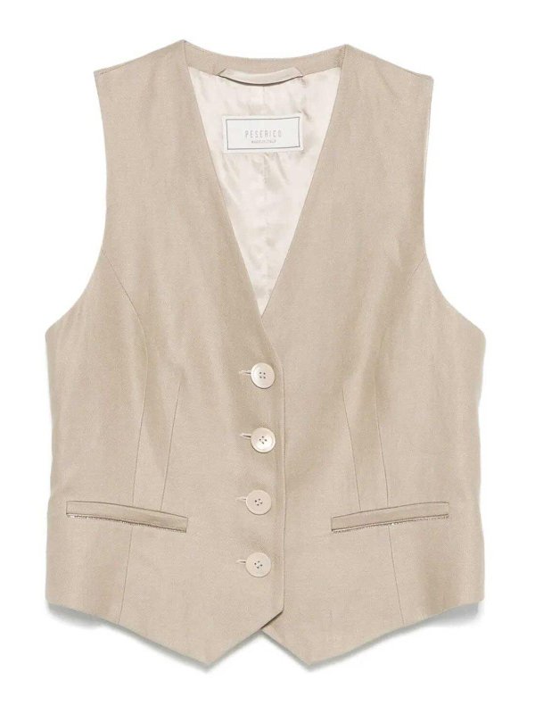 PESERICO: Chalecos  - Chaleco - Beis