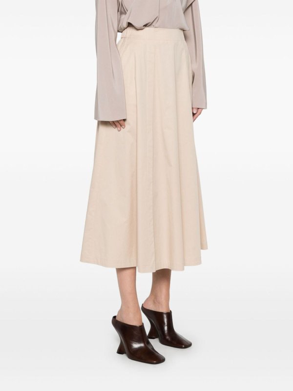 膝丈/ミディスカート - ベージュ shop online: PESERICO