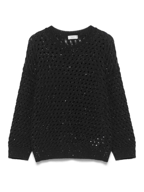 PESERICO: Strickpullover mit Rundhalsausschnitt - Rundhalspullover - Blau