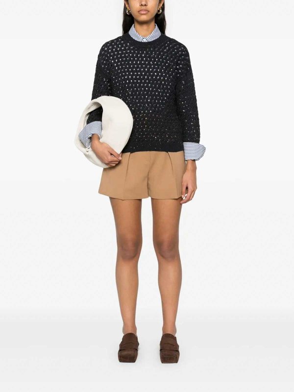 PESERICO: Strickpullover mit Rundhalsausschnitt online - Rundhalspullover - Blau