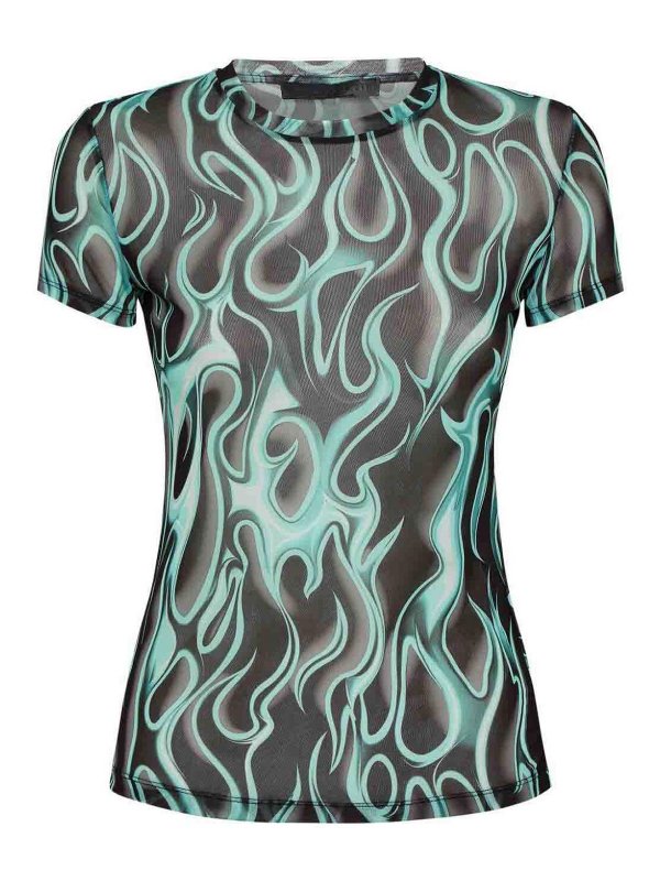 PHILIPP PLEIN: t-shirts - FlameShort Sleeve Tulle T