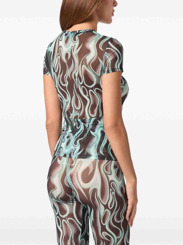 The Best Shops PHILIPP PLEIN: t-shirts - FlameShort Sleeve Tulle T