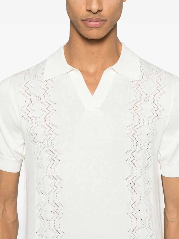 ポロシャツ - 白 shop online: PIACENZA CASHMERE