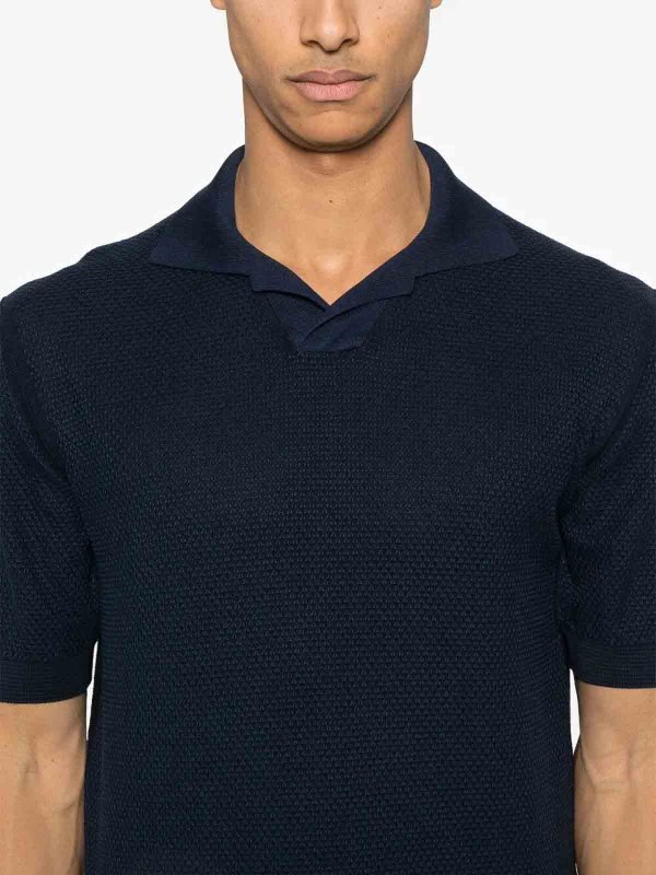 ポロシャツ - ブルー shop online: PIACENZA CASHMERE