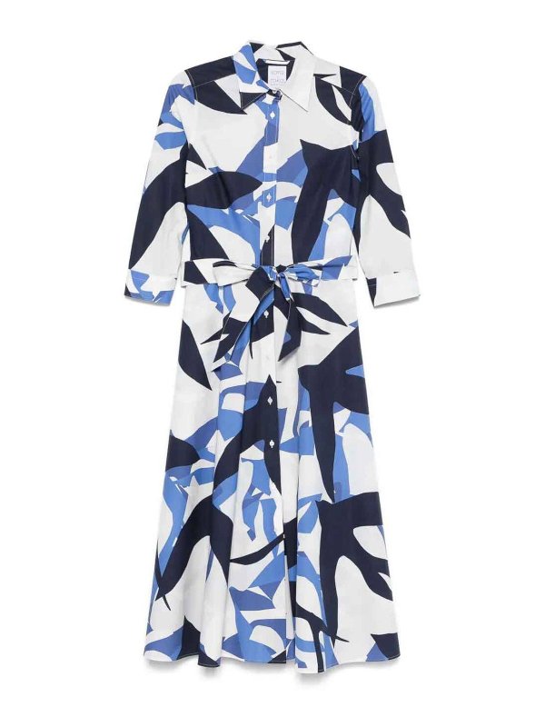 SARA ROKA: ニーレングスドレス - 膝丈ドレス - ブルー