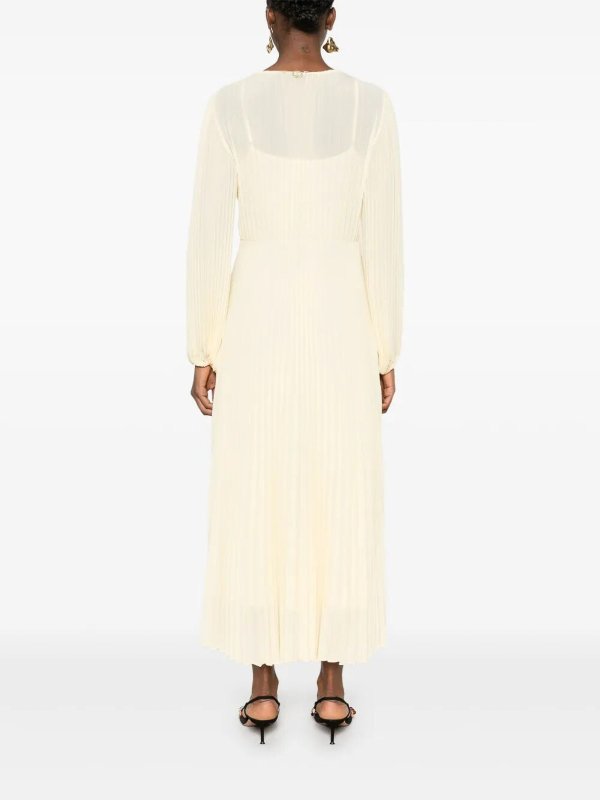 膝丈ドレス - クリーム shop online: TWINSET