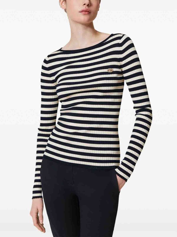 TWINSET: Suéteres con cuello pico online - Suéter Cuello Redondo - Negro