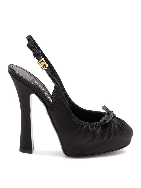 パンプス DOLCE  GABBANA Women Shoes CG0927AD1608B956 Black Satin slingbacks in Black for Women | Dolce&Gabbana® US