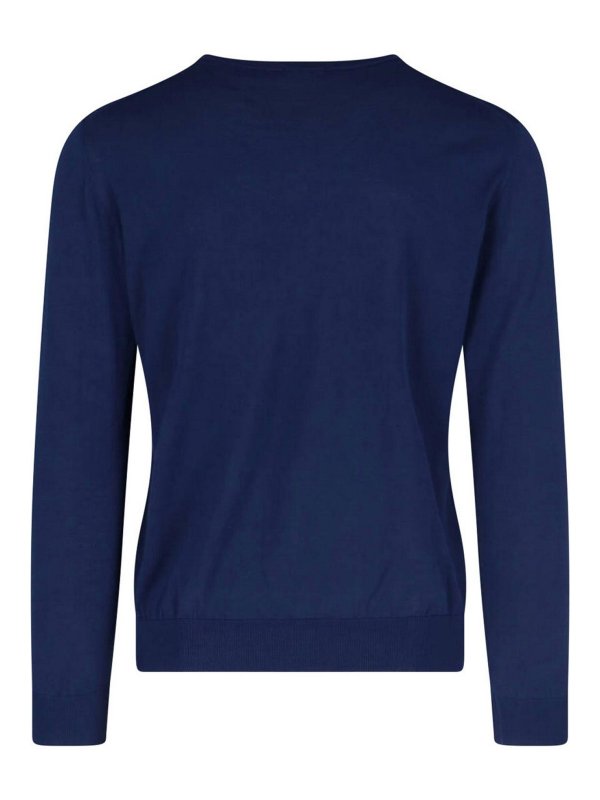 DRUMOHR: Strickpullover mit V-Ausschnitt online - V-Pullover - Blau