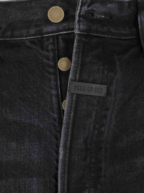 ストレートジーンズ - 黒 shop online: FEAR OF GOD