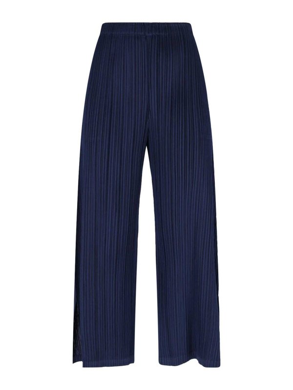 PLEATS PLEASE ISSEY MIYAKE: Pantalons casual - Pantalons Décontractés - Bleu