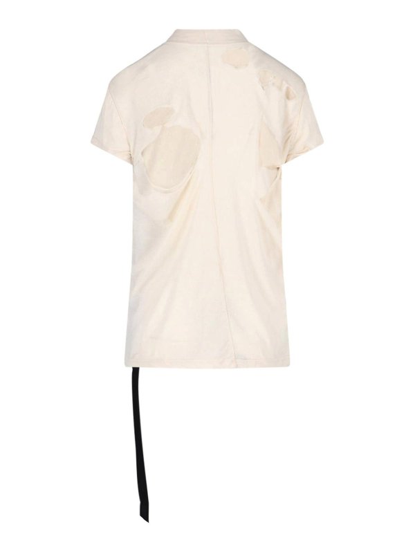 RICK OWENS: t-shirts online - Destroyed t-shirt with lace