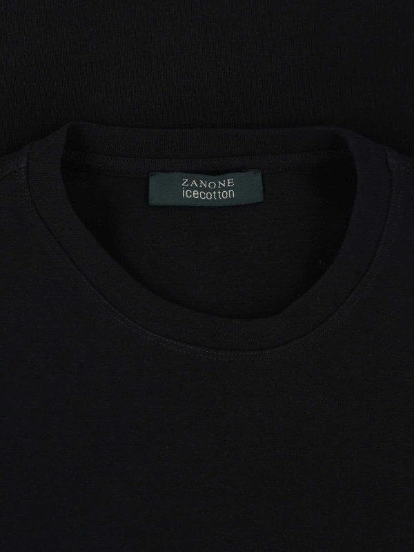 Tシャツ・カットソー ZANONE Men T Shirts 815194ZG380Z0015 Black Zanone T-Shirt - Black - Men | 815194ZG380Z0015 | thebs.com