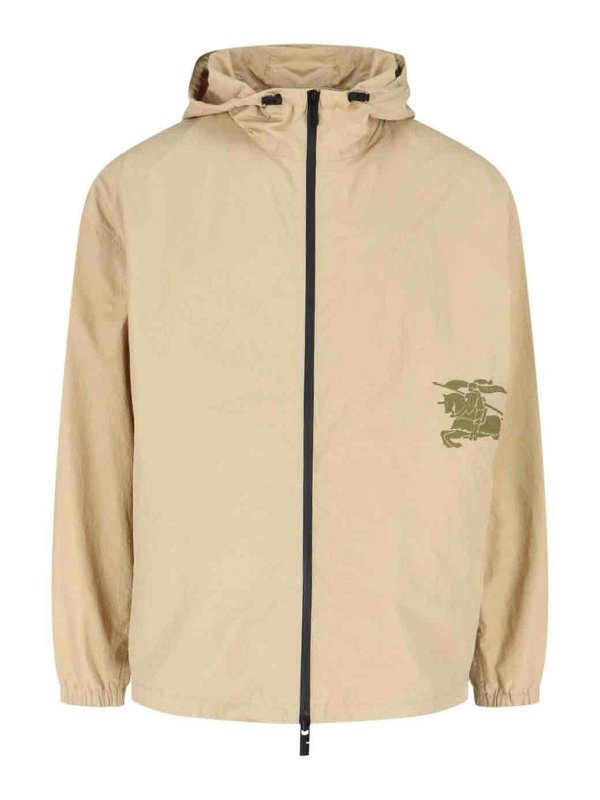 BURBERRY: casual jackets - Logo zip jacket