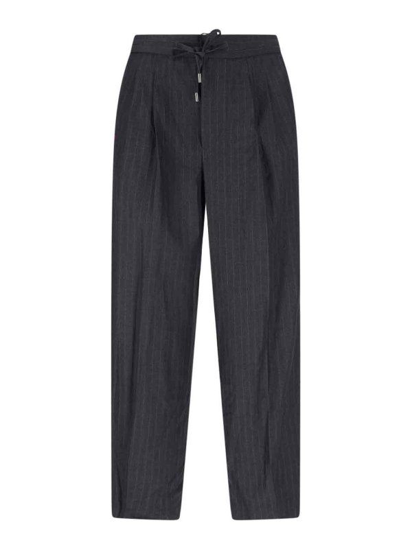 DUNST: pantaloni casual - Pantaloni Ampi Gessati