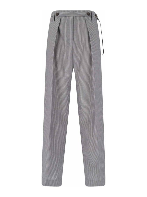 EUDON CHOI: カジュアルトラウザー - カジュアルパンツ - グレー