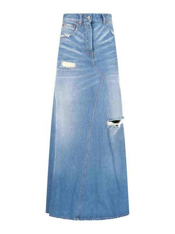 MM6 MAISON MARGIELA: Long skirts - Gonna Maxi In Denim