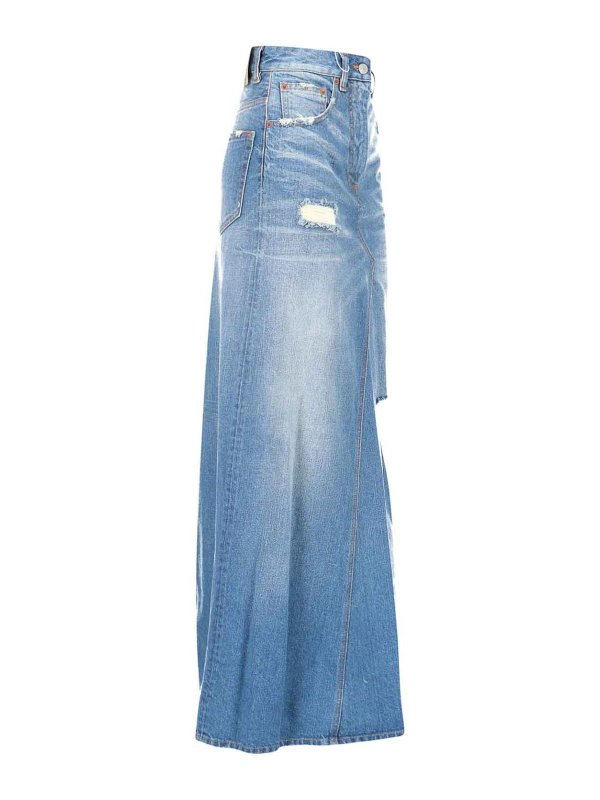 The Best Shops MM6 MAISON MARGIELA: Long skirts - Gonna Maxi In Denim