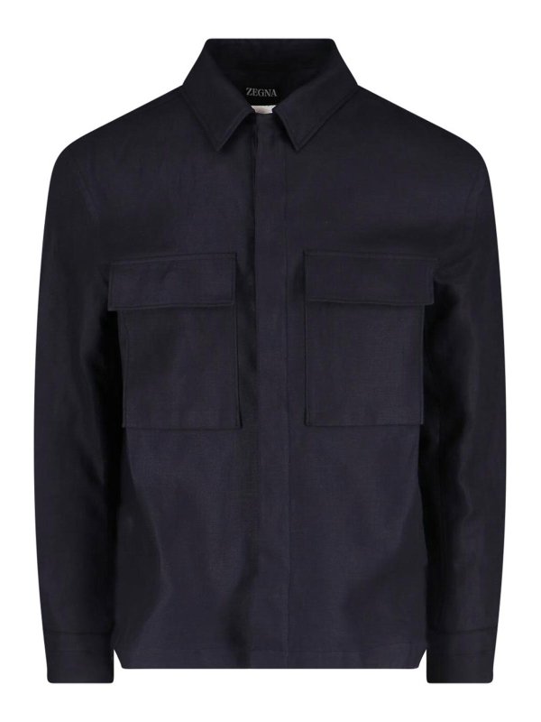 ZEGNA: シャツ - シャツ - ブルー
