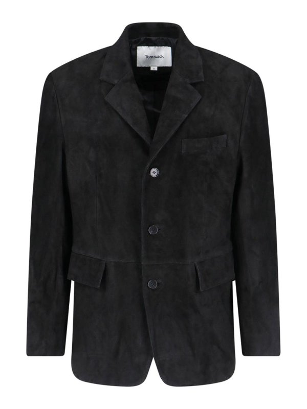 TONYWACK: leather jacket - Single -breasted suede jacket