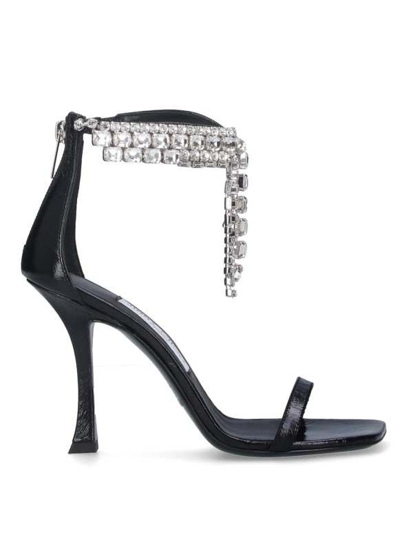 JIMMY CHOO: sandals - Slogback sandals with rhinestones