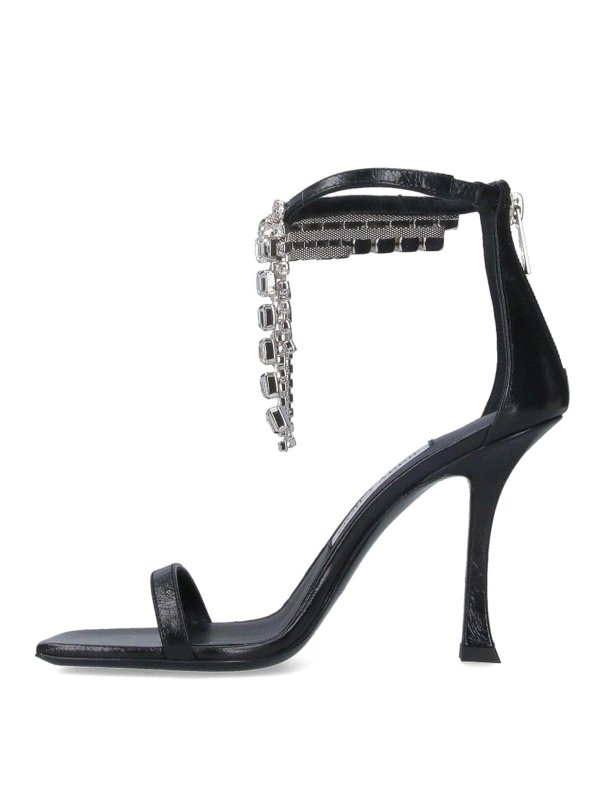 The Best Shops JIMMY CHOO: sandals - Slogback sandals with rhinestones