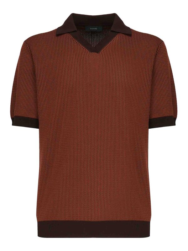 ZANONE: ポロシャツ - ポロシャツ - ブラウン