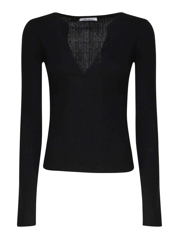 Max Mara: クルーネック - クルーネック - 黒