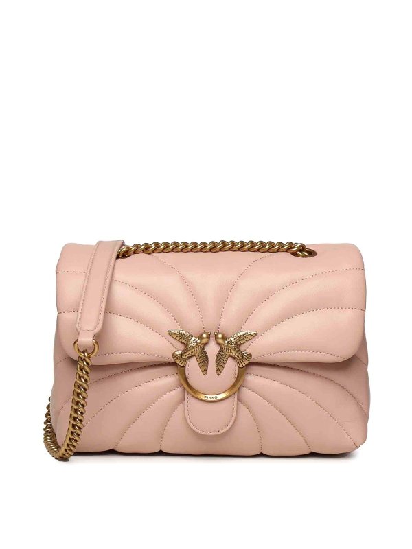 Pinko: borse a tracolla - Borsa trapuntata con logo