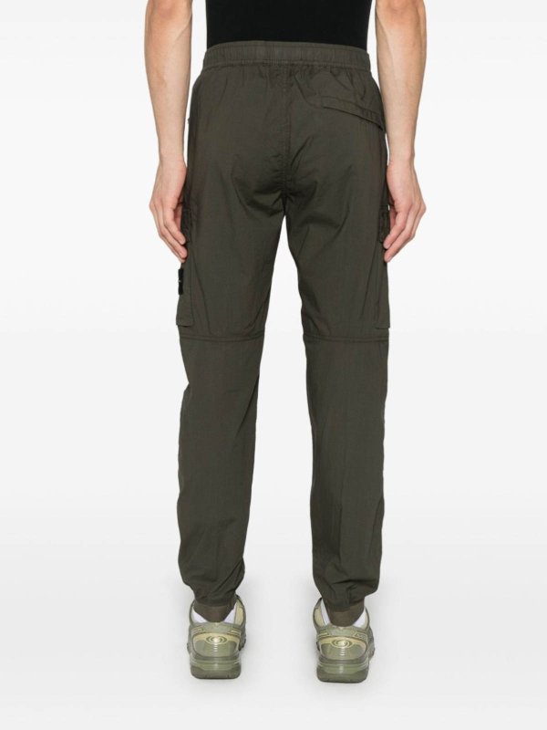 The Best Shops STONE ISLAND: casual trousers - Regular TapaD Military Green trousers