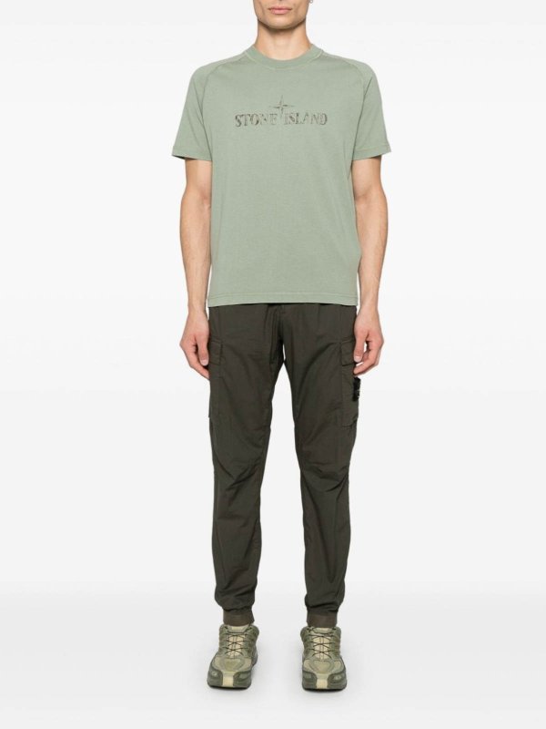 Regular TapaD Military Green trousers shop online: STONE ISLAND