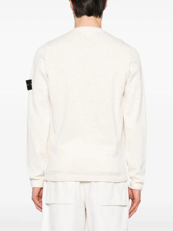 STONE ISLAND: boat necks online - Ivory shirt