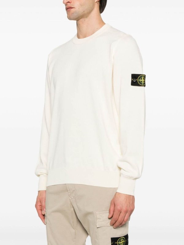 The Best Shops STONE ISLAND: Col bateau - Pull Col Bateau - Crème